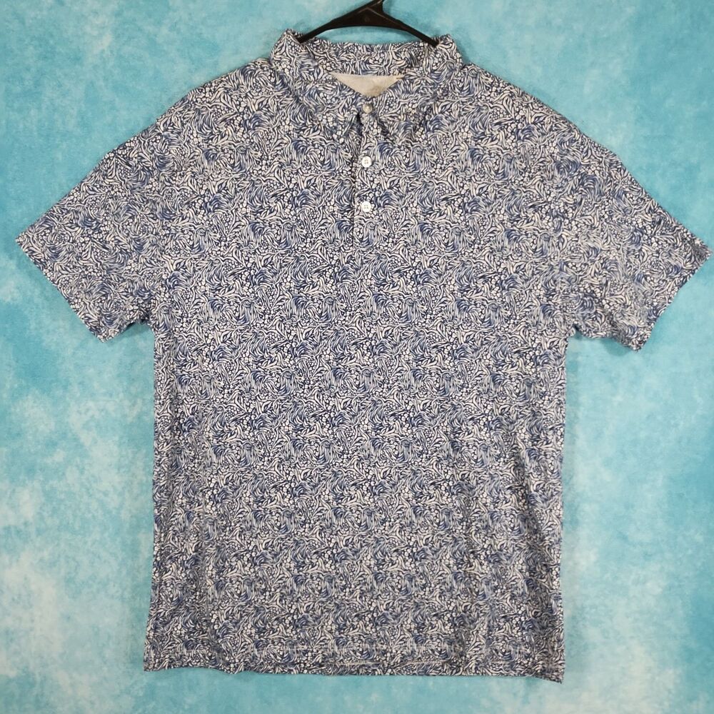 JB Workshop Men's Polo Shirt, Blue White, Size Large